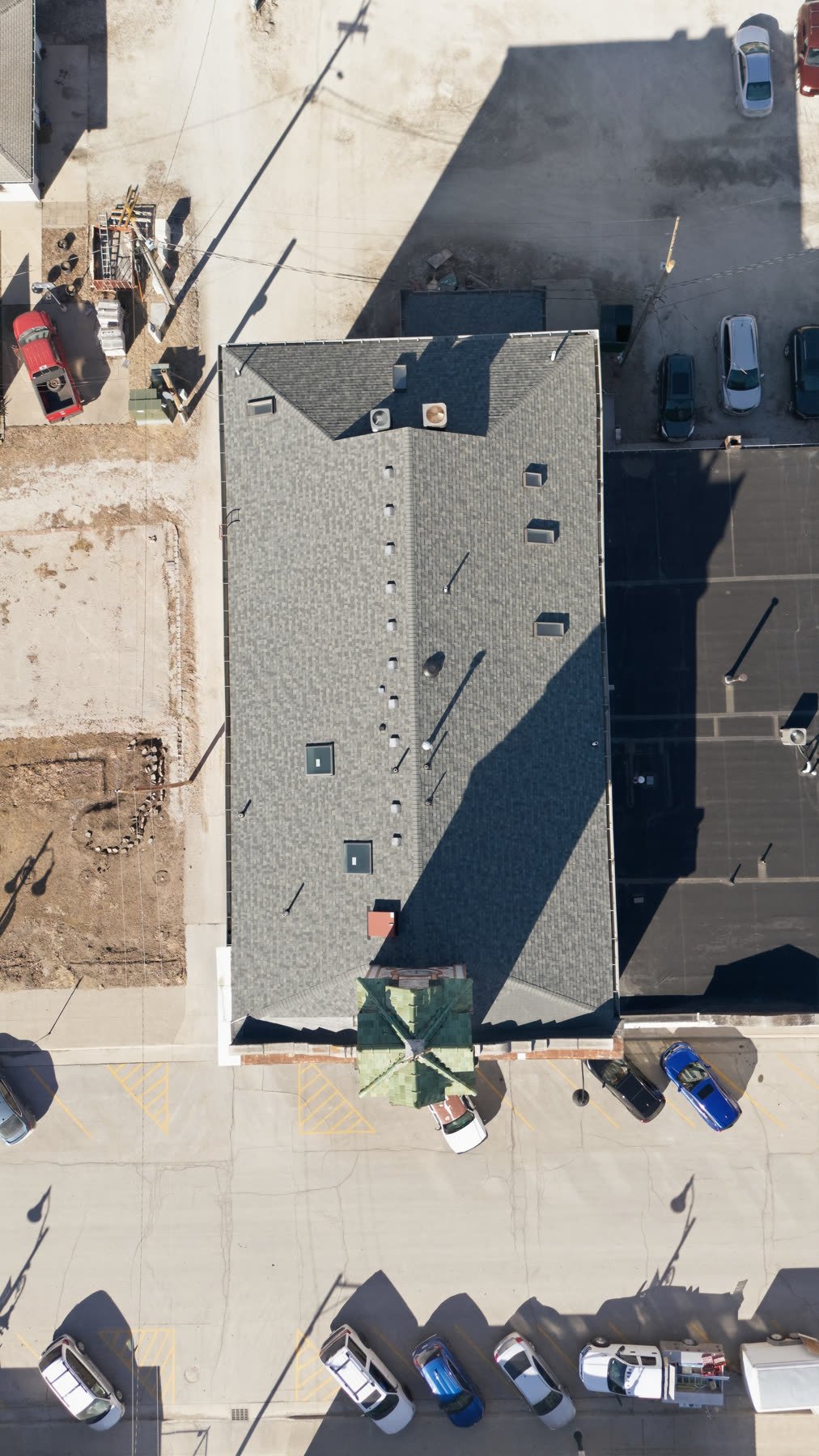 Side elevation of the historic building