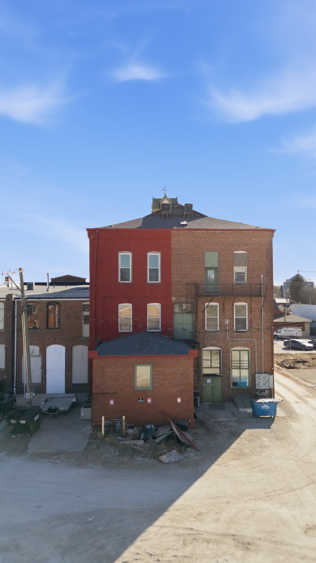 Corner view of the building